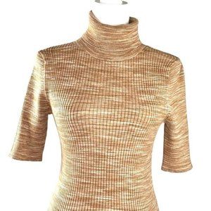 Banana Republic S. turtleneck ribbed sweater in marled tan & cream NWOT